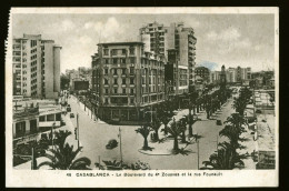 1048 - MAROC - CASABLANCA - Le Boulevard Du 4e Zouaves Et La Rue Foucault - Casablanca