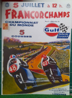 COURSE MOTOS FRANCORCHAMPS - GULF - AFFICHE POSTER - Motorfietsen