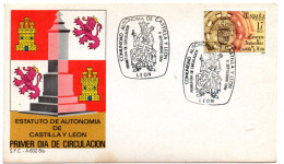 Sobre Con Matasellos Commemorativo De Comunidad Autonoma Leon - Briefe U. Dokumente