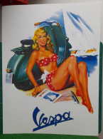 SCOOTER VESPA PIN UP - AFFICHE POSTER - Moto