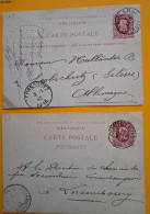 Belgique  Entier Postal N°15 Et 18 Obliterè Charleroi Et Charleroi (station) 3 Scans - Postkarten 1871-1909