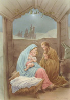 Vergine Maria Madonna Gesù Bambino Natale Religione Vintage Cartolina CPSM #PBB914.A - Vierge Marie & Madones