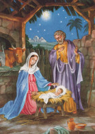 Vergine Maria Madonna Gesù Bambino Natale Religione Vintage Cartolina CPSM #PBB924.A - Virgen Mary & Madonnas