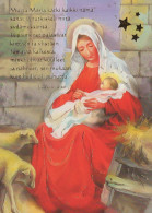 Vergine Maria Madonna Gesù Bambino Natale Religione Vintage Cartolina CPSM #PBB779.A - Vierge Marie & Madones