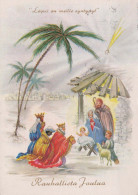 Vergine Maria Madonna Gesù Bambino Natale Religione Vintage Cartolina CPSM #PBB824.A - Virgen Mary & Madonnas
