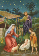 Vergine Maria Madonna Gesù Bambino Natale Religione Vintage Cartolina CPSM #PBB799.A - Virgen Mary & Madonnas
