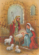 Vierge Marie Madone Bébé JÉSUS Noël Religion Vintage Carte Postale CPSM #PBB750.A - Vierge Marie & Madones