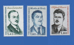 TAAF 94 + 99 + 104 NEUFS ** JEAN LORANCHET + MARTIN DE VIVIÈS + ALFRED FAURE - Unused Stamps