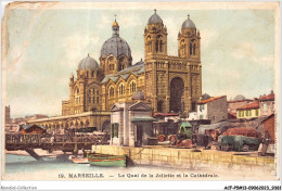 ACFP5-13-0408 - MARSEILLE - Le Quai De La Joliette Et La Cathédrale  - Joliette, Zone Portuaire