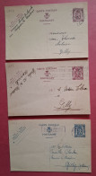 Belgique  Entier Postal N°119,123,126 Oblitére Charleroi - Cartes Postales 1934-1951