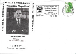 P285 - LETTRE DU BPM 600 ( BERLIN (Allemagne)) DU 10/10/85 - VISITE DE F;MITTERAND - Covers & Documents