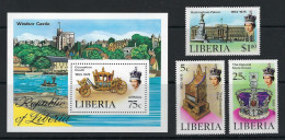 Liberia 1977 Royalty, Kings & Queens Of England, Queen Elizabeth II, Silver Jubilee Stamps Sheet MNH - Liberia