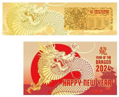 Christmas Island 2024. Christmas Island Lunar New Year Of The Dragon Gold Minisheet In Folder  MNH** - Christmas Island