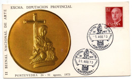Tarjeta  Con  Matasellos Conmemorativo De Pontevedra 1973 - Cartas & Documentos