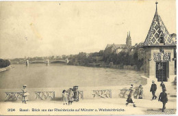 BS - BASEL - Blick Von Der Rheinbrücke Auf Münster U. Wettsteinbrücke - Circulé Le 03.04.1915 - Franco Suisse No 3124 - Basilea