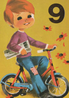 JOYEUX ANNIVERSAIRE 9 Ans GARÇON ENFANTS Vintage Postal CPSM #PBT854.A - Birthday