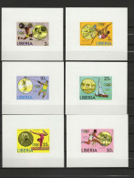 Liberia 1976 Olympic Games Montreal, Gymnastics, Athletics, Sailing Etc. Set Of 6 S/s Imperf. MNH -scarce- - Summer 1976: Montreal