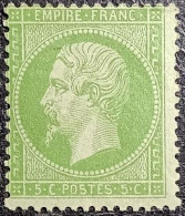 N°20. Napoléon 5c Vert. Neuf* - 1862 Napoléon III.