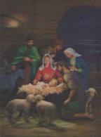 Virgen María Virgen Niño JESÚS Cristianismo Religión LENTICULAR 3D Vintage Tarjeta Postal CPSM #PAZ041.A - Vierge Marie & Madones