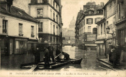 INONDATIONS DE PARIS LA RUE DU HAUT PAVE - Überschwemmung 1910