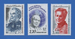 TAAF 128 + 133 + 134 NEUFS ** AMIRAL MOUCHEZ + PÈRE LEJAY + ROBERT GESSAIN - Unused Stamps