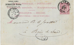 (Lot 02) Entier Postal  N° 46 écrit De  Liège Vers Bois Du Duc - Postcards 1871-1909