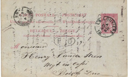 (Lot 02) Entier Postal  N° 46 écrit De La Louvière Vers Bois Du Duc - Postcards 1871-1909