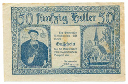 50 Heller 1920 HOLZHAUSEN Österreich UNC Notgeld Papiergeld Banknote #P10273 - [11] Local Banknote Issues