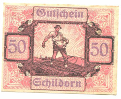 50 HELLER 1920 Gemeinde Schildorn Österreich UNC Notgeld Papiergeld Banknote #P10251 - [11] Local Banknote Issues