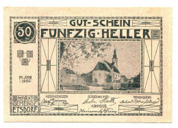 50 Heller 1920 ETSDORF AM KAMP Österreich UNC Notgeld Papiergeld Banknote #P10342 - [11] Local Banknote Issues