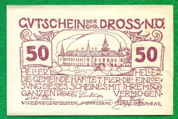 50 Heller 1920 DROSS Österreich UNC Notgeld Papiergeld Banknote #P10281 - [11] Local Banknote Issues