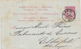 (Lot 02) Entier Postal  N° 46 écrit De Gand Vers Elberfeld Allemagne - Postkarten 1871-1909