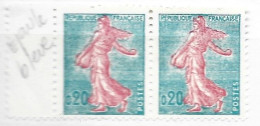 FRANCE N°1263 0.20 ROSE ET BLEU TYPE SEMEUSE DE PIEL EPAPULE BLEUE NEUF SANS CHARNIERE - Unused Stamps