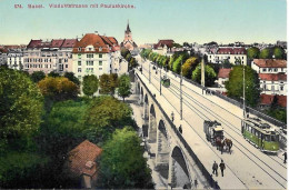 BS - BASEL VIADUKTSTRASSE MIT PAULUSKIRCHE - Tram, Pferde - Xaver Frey, Basel Nr 574 - Pas Circulé - Basilea