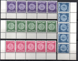 3243. 1949 COINS MH STRIPS OF 5,TETE BECHE. 1 X 30p BLEMISH ON GUM. - Unused Stamps (without Tabs)