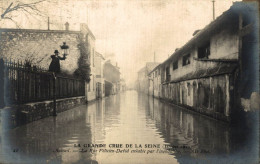 PARIS CRUE DE LA SEINE AUTEUIL LA RUE FELICIEN DAVID - Überschwemmung 1910
