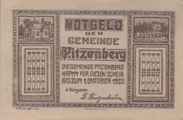 50 HELLER 1920 Stadt PITZENBERG Oberösterreich Österreich UNC Österreich Notgeld #PH094 - [11] Local Banknote Issues