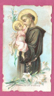 Santino, Holy Card- San Antonio Di Padova- Con Approvazione Ecclesiastica. Ed. Guerra, Bari. Dim. 107x 62mm - Devotion Images