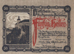 50 HELLER 1920 Stadt PERSENBEUG Niedrigeren Österreich Notgeld #PE349 - [11] Local Banknote Issues