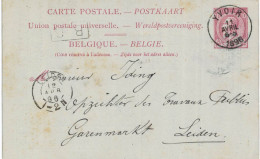 (Lot 02) Entier Postal  N° 46 écrit D'Yvoir Vers Leiden - Postkarten 1871-1909