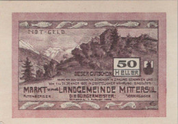 50 HELLER 1920 Stadt MITTERSILL Salzburg Österreich Notgeld Banknote #PD845 - [11] Local Banknote Issues