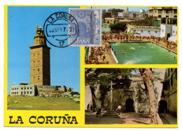 Tarjeta Con Matasellos Commemorativo De La Coruña - Brieven En Documenten