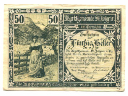 50 Heller 1920 ST.JOHANN-SALZBURG Österreich UNC Notgeld Papiergeld Banknote #P10618 - [11] Local Banknote Issues