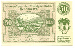 50 Heller 1920 SENFTENBERG Österreich UNC Notgeld Papiergeld Banknote #P10293 - [11] Local Banknote Issues