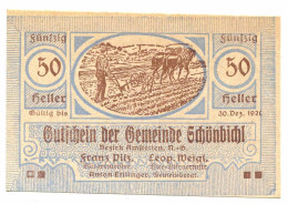 50 Heller 1920 SCHONBICHL Österreich UNC Notgeld Papiergeld Banknote #P10363 - [11] Local Banknote Issues