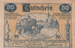 50 HELLER 1920 SANKT LEONHARD AM FORST AND RUPRECHTSHOFEN Österreich #PE845 - [11] Local Banknote Issues