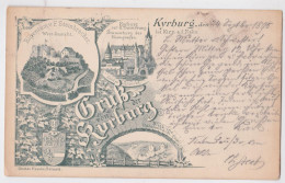 Gruss Von Der Kyrburg Bei Kirn An Der Nahe F. Steinbrecher Litho 1895 - Kirn