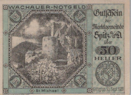 50 HELLER 1920 Stadt WACHAU Niedrigeren Österreich Notgeld Papiergeld Banknote #PG727 - [11] Local Banknote Issues