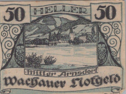 50 HELLER 1920 Stadt WACHAU Niedrigeren Österreich Notgeld Banknote #PI249 - [11] Local Banknote Issues