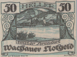 50 HELLER 1920 Stadt WACHAU Niedrigeren Österreich Notgeld Banknote #PF323 - [11] Local Banknote Issues